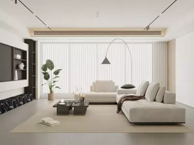 Light luxury living room 3D model get