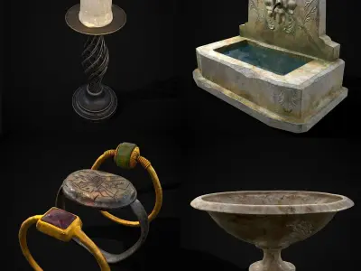 Medieval Prop Mix Fifty Three  3D Model Pack