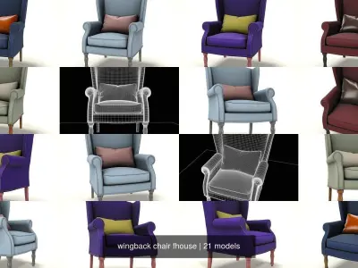 wingback chair fhouse 3D Model Pack