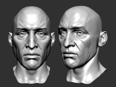 Male head sculpt human anatomy fantasy futuristic  3D model