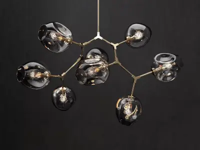 Branching bubble 8 lamps 2 DARK  GOLD 3D model