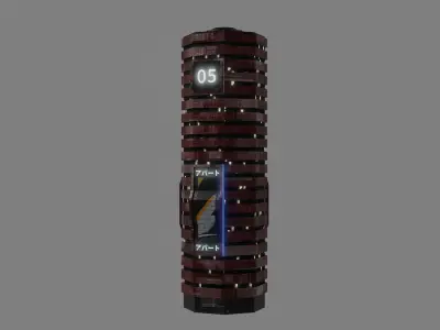 SciFi Cyberpunk Building 05 Low-poly 3D model