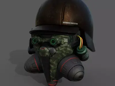 Helmet gas mask scifi military combat fantasy armor  Low-poly 3D model