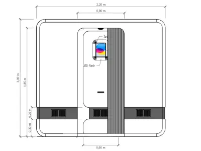 Modern Photo Booth Kiosk 3D Model  Interactive Self Photo Booth 3D model