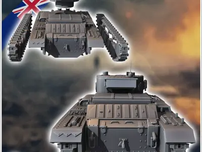 Valentine Mark Mk IX infantry tank - UK United WW2 Kingdom Briti 3D print model