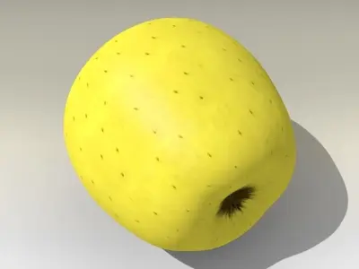 Photorealistic Yellow Apple 3D model