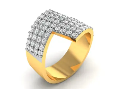 Diamond Ring For Women 3d Print Model 3D print model 25