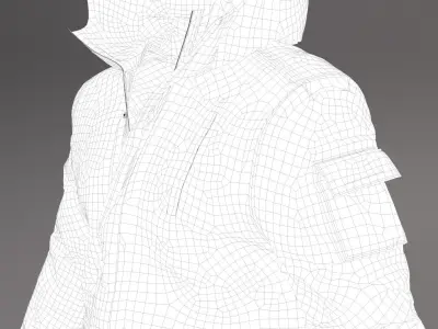 Dark Yellow Jacket PBR Low-poly 3D model