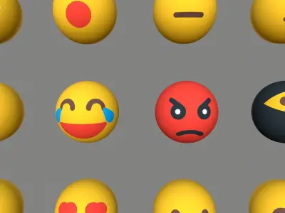 Emojis Emoticon Icon Low-poly 3D model