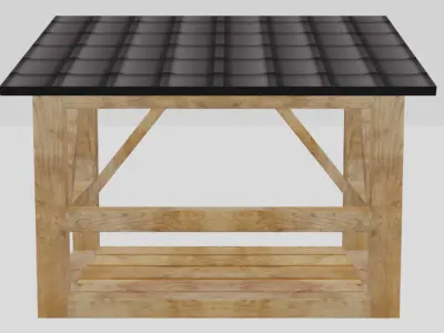 Firewood Storage Low Poly  Low-poly 3D model