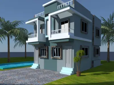 3d exterior model  made between 3027 square fit  3D model
