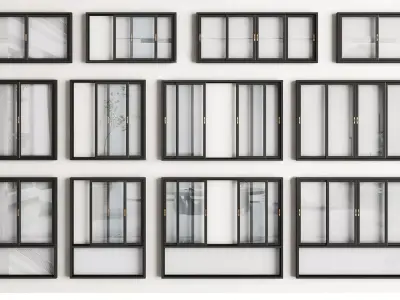modern windows glass Sliding Architecture 3D model get