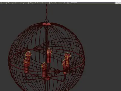 GLOBE BINDING CHANDELIER Low-poly 3D model