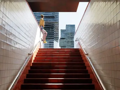 street underground entrance made in blender 3D model