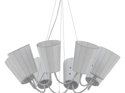 Dulcet 8 modern chandelier with clear glass shades 3D model