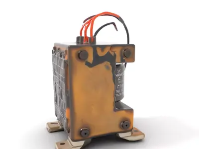 Industrial Transformer with Wiring Model Pack Low-poly 3D model