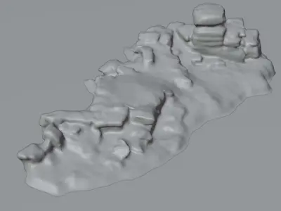 A Rock Formation - Dartmoor Stone Photo-Scan Model - Low-Poly Low-poly 3D model