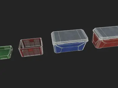 Plastic Containers Pack Low-poly 3D model