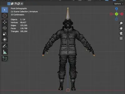 Scifi Character - Cyberpunk Mercenary 3D model