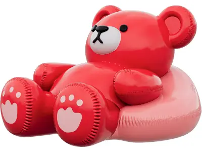 Inflate sleep bear toy Low-poly 3D model