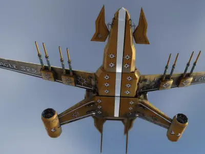 Eagle SpaceShip Low-poly 3D model