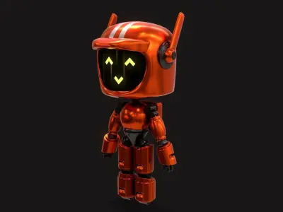 Sci-Fi Orange Robot 3D model