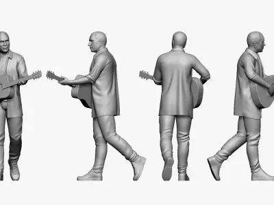 001128 guitarist 3d print ready 3D print model