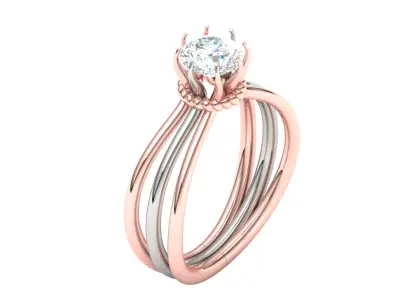 Women Ring  Render 3dm STL OBJ FBX Details 3D print model 385