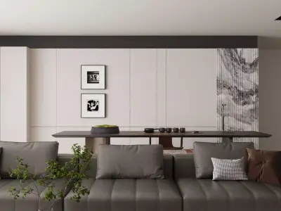 Light luxury living room 3D model order