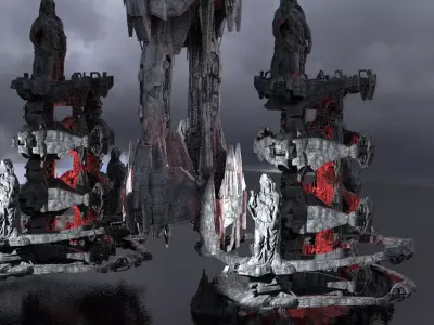 Dark Lord Ocean Towers 5 Kitbash 3D model