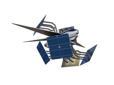 Cartoon Sci Fi Ship v2 001 Low-poly 3D model