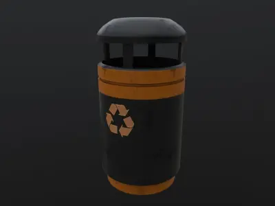 Rubbish Bin 3D Model Low-poly 3D model
