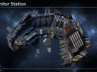 Progenitor Space Station Low-poly 3D model