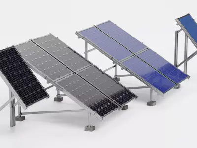 4 Solar Panels Collection - Photovoltaic Modules 3D model
