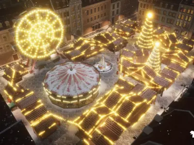 The Christmas Market Low-poly 3D model