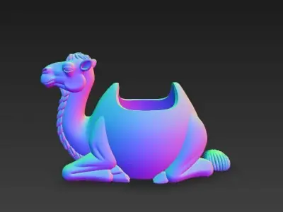 Desert Sun Camel Planter  3D Printable Oriental Organizer 3D print model