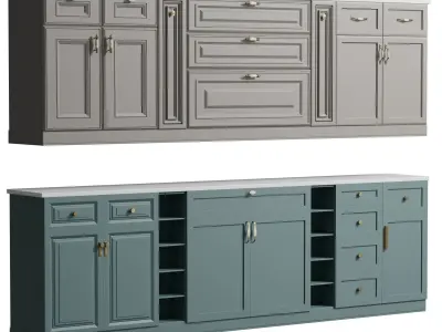 Kitchen faces in the classic style set  001 Low-poly 3D model