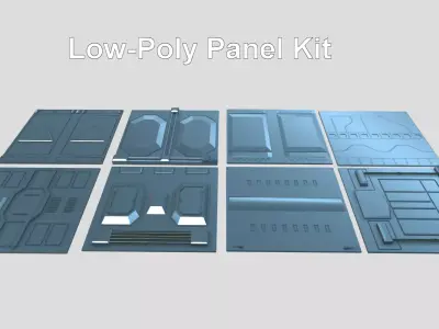 Sci-fi Panel Pack Low-poly 3D model