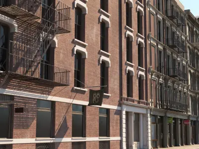  Photorealistic NYC Soho Block 