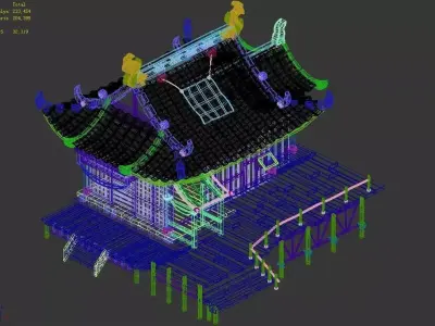 Field Building - Tea - Chalet 01 3D model