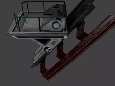 Low poly Elevator Structure Element Low-poly 3D model