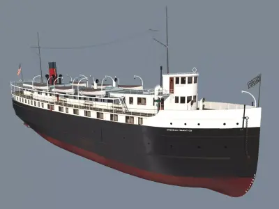 SS Wisconsin steamer ship 3D model
