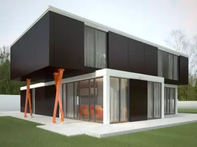 Day Vray Exterior Scene Cinema 4D 3D model 3D model