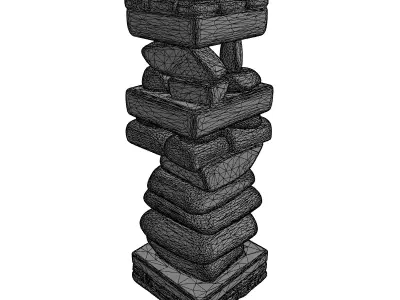 Stacked Stones Cairn 3D Model Low-poly 3D model
