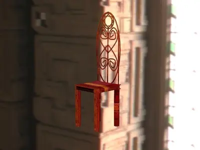 Artificial classic chair Low-poly 3D model