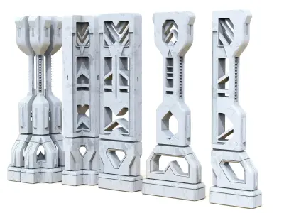 Sci-Fi Column Low-poly 3D model