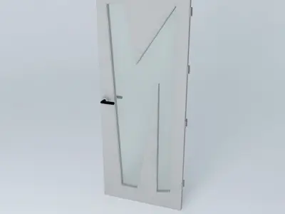 Letter N 3D door very detail with glass lock and hinger Free 3D model
