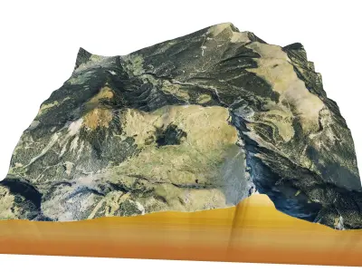 Seceda Mountain 3d model terrain 3D model