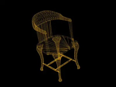 Modern Classic Wood Chair Low Poly  Game Ready Low-poly 3D model