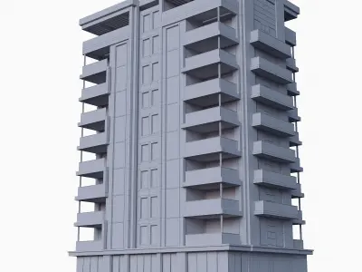 building modern apartment 3D model